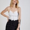 White Women's Ribbed Tank Top with Tie TALLY WEiJL - Women
