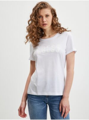 White Women's T-Shirt Guess Agata - Women White Women's T-Shirt Guess Agata - Women