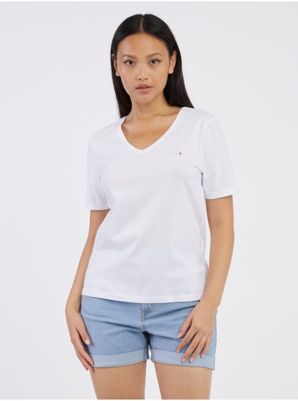 White Women's T-Shirt Pieces Fawna - Women