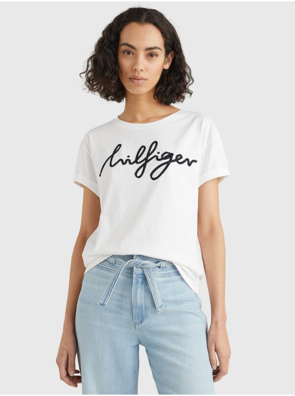 White Women's T-Shirt Tommy Hilfiger - Women White Women's T-Shirt Tommy Hilfiger - Women