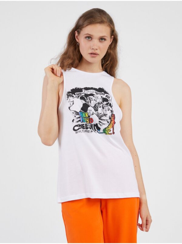 White Women's Tank Top Noisy May Joleen - Women White Women's Tank Top Noisy May Joleen - Women