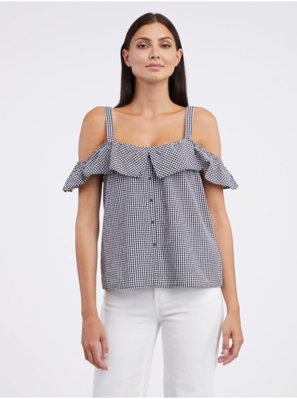 White and Black Checkered Blouse CAMAIEU - Ladies