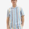 White and Blue Men's Striped Shirt Tom Tailor - Men