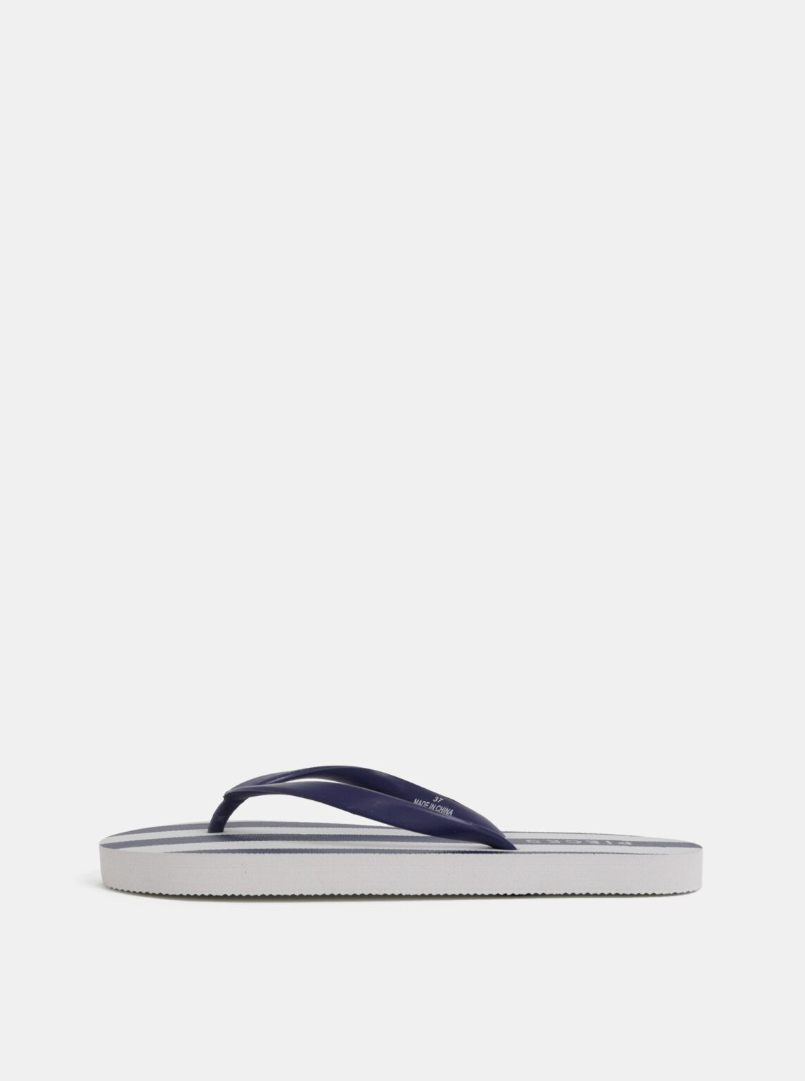 White and Blue Striped Flip-Flops Pieces Blair - Women