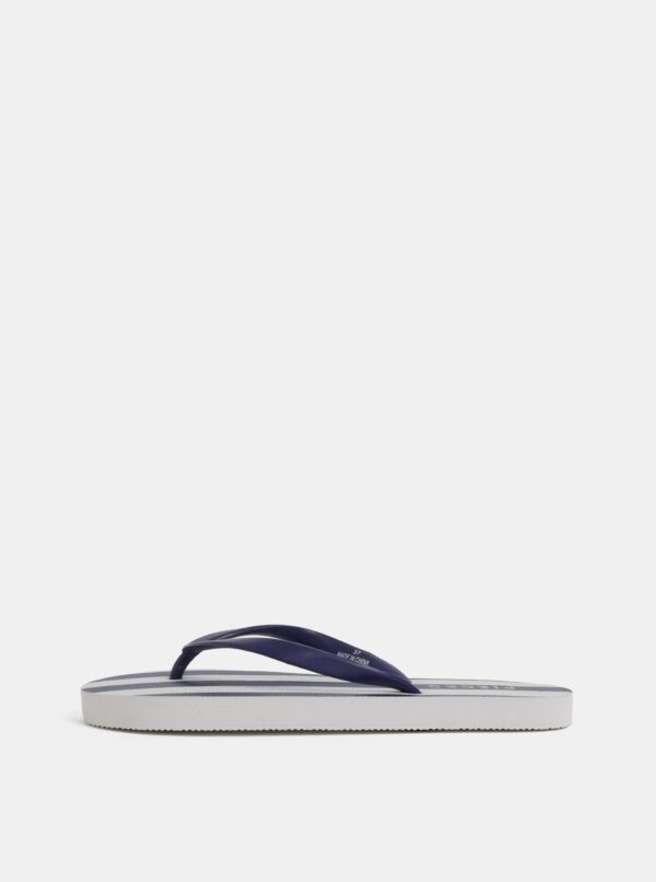 White and Blue Striped Flip-Flops Pieces Blair - Women