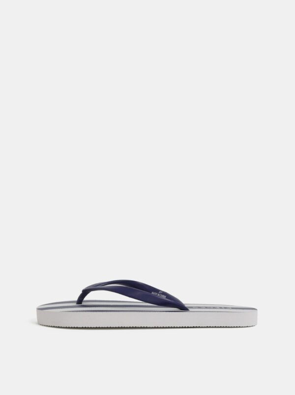 White and Blue Striped Flip-Flops Pieces Blair - Women