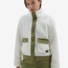 White and Green Ladies Jacket VANS Tevis Sherpa Fleece - Women