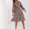 White and black leopard print dress with belt