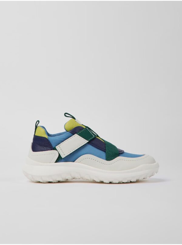 White and blue boys' sneakers with leather details Camper - Boys