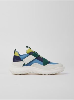 White and blue boys' sneakers with leather details Camper - Boys