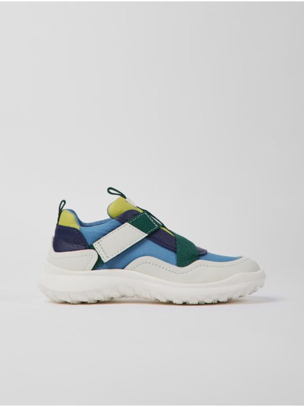 White and blue boys' sneakers with leather details Camper - Boys