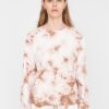 White and brown patterned sweatshirt Noisy May Ilma - Women