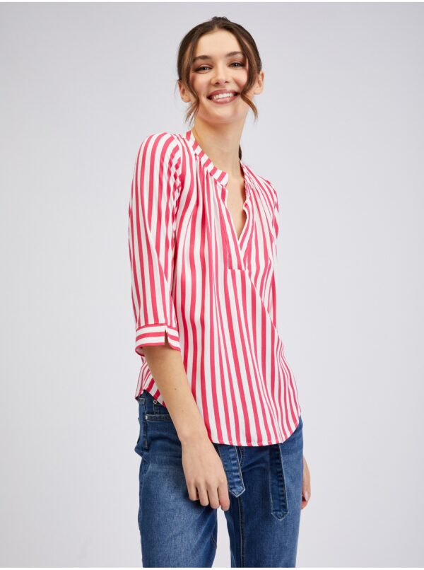 White and pink ladies striped blouse ORSAY - Ladies