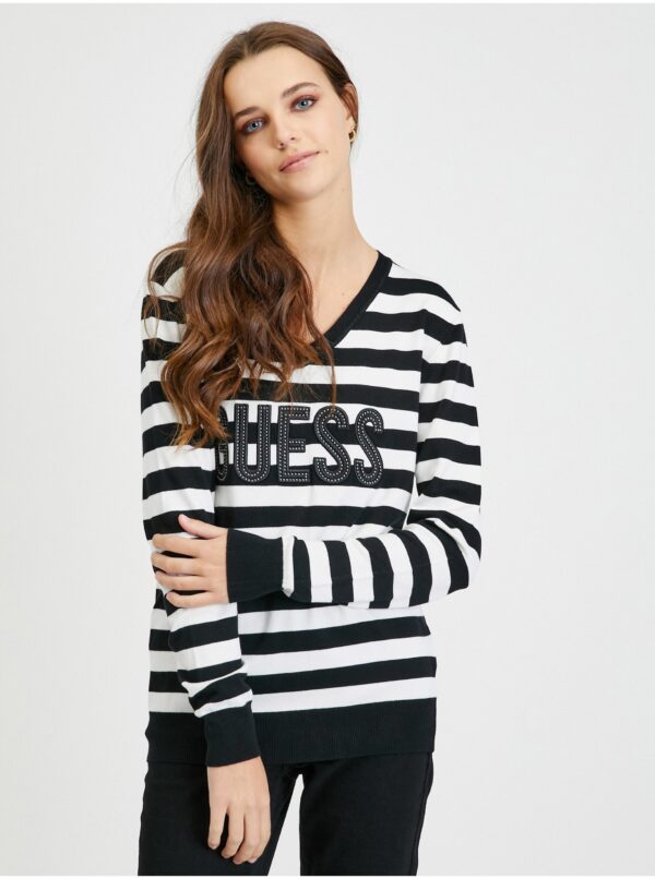 White-black Women's Striped Sweater Guess Pascale - Women