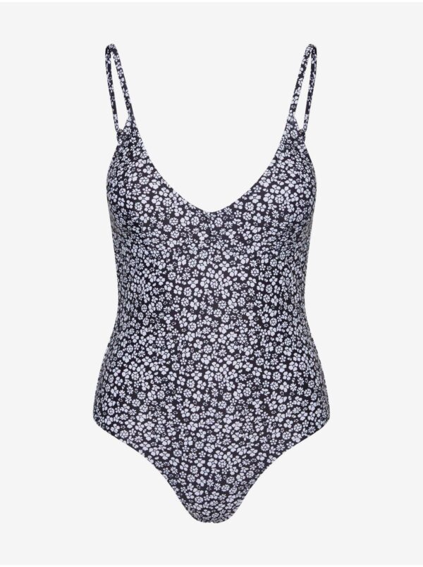 White-black floral one-piece swimwear VERO MODA Doris - Ladies