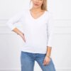 White blouse with V-neck
