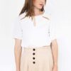 White blouse with openings CAMAIEU - Ladies