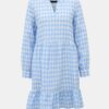 White-blue checkered dress VERO MODA Kimi - Women's