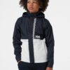 White-blue children's waterproof jacket with hood HELLY HANSEN - unisex