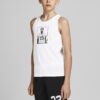 White boys' tank top with Jack & Jones Legends print - unisex