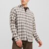White-brown men's checkered shirt Jack & Jones Gracia - Men's