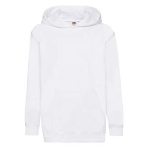 White children's sweatshirt Classic kangaroo Fruit of the Loom