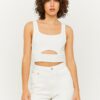 White crop top with TALLY WEiJL cutout - Women's