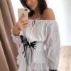 White dress with Spanish neckline