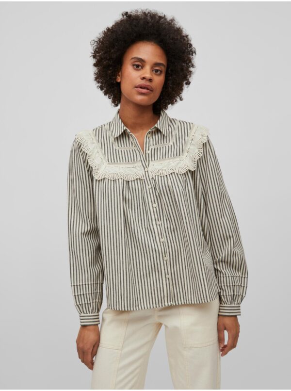 White-gray women's striped blouse VILA Shenas - Women's