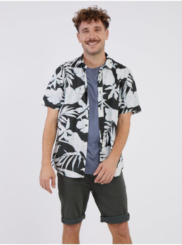 White-green men's floral shirt LERROS - Mens