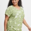 White-green women's patterned T-shirt Fransa - Women