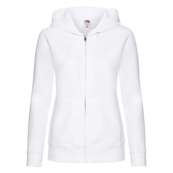 White hoodie zipped Fruit Of The loom