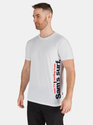 White men's T-shirt with SAM 73 print