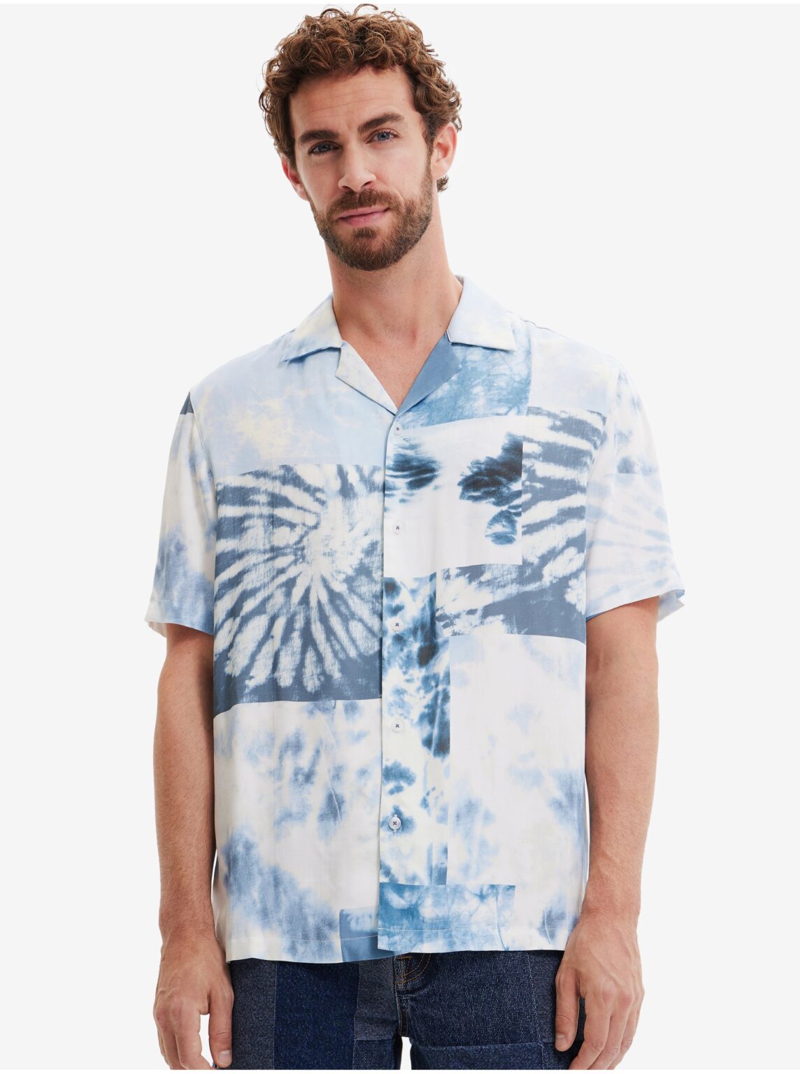 White men's patterned shirt Desigual Fresia - Men