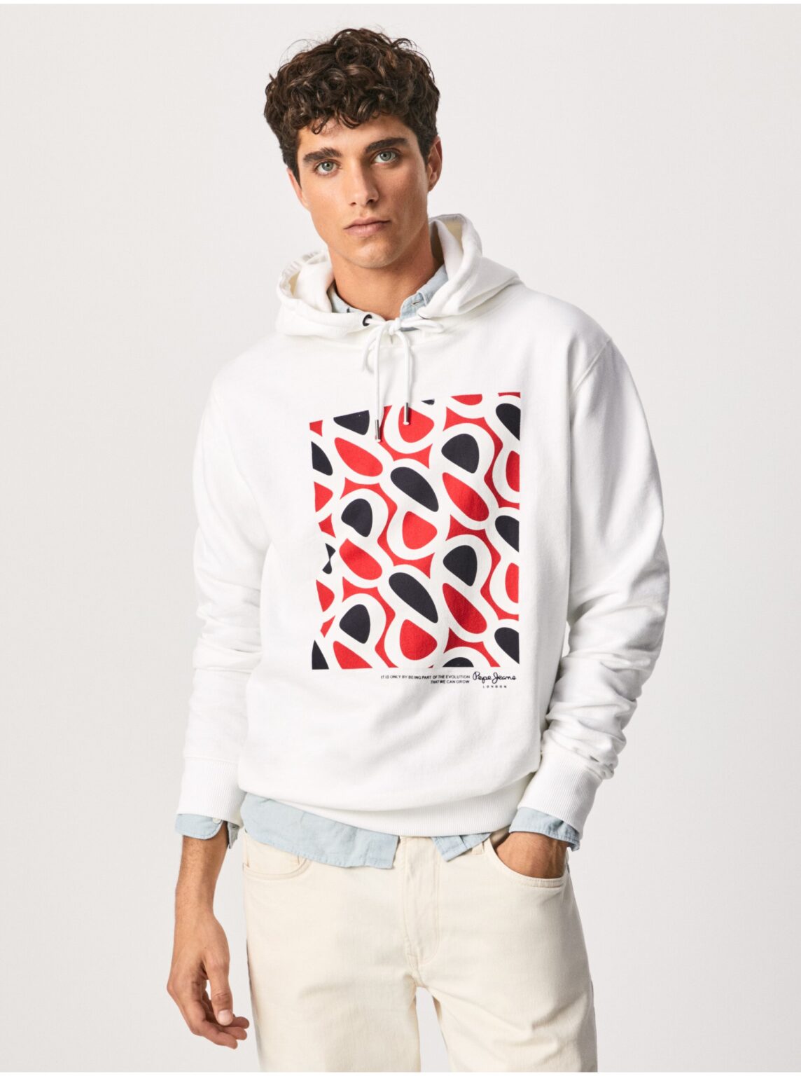 White men's sweatshirt Pepe Jeans Dardanus - Men's