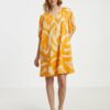 White-orange women's patterned dress Fransa - Women's