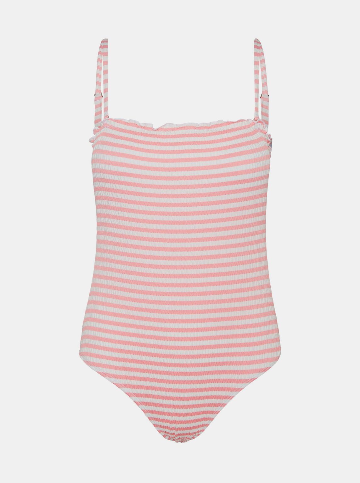 White-pink striped one-piece swimwear VERO MODA Emily - Women