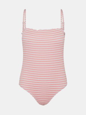 White-pink striped one-piece swimwear VERO MODA Emily - Women