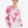 White-pink women's tie-dye long-sleeved T-shirt VANS - Women's
