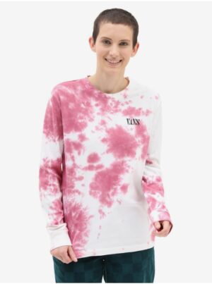 White-pink women's tie-dye long-sleeved T-shirt VANS - Women's