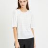 White pleated blouse with balloon sleeves VILA Plisso - Women
