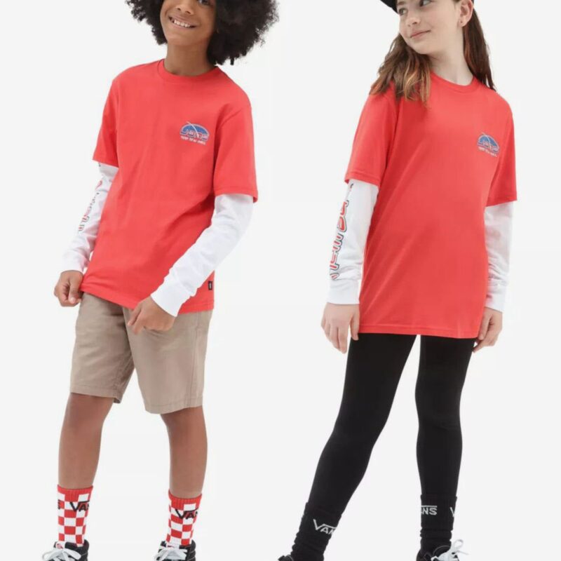 White-red children's T-shirt VANS - Boys