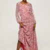 White-red women's patterned maxi dress Pepe Jeans - Women