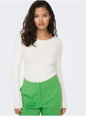 White sweater with opening at back ONLY Emmy - Women White sweater with opening at back ONLY Emmy - Women