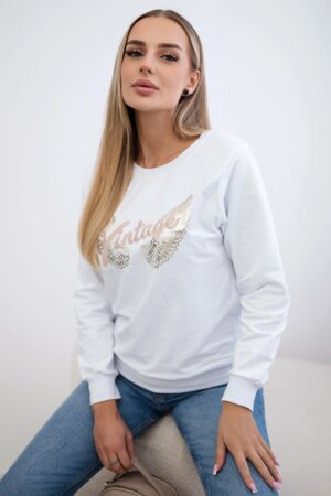 White sweatshirt with print