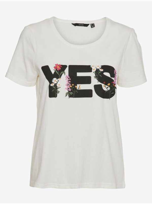 White women's T-shirt VERO MODA Uda - Women White women's T-shirt VERO MODA Uda - Women