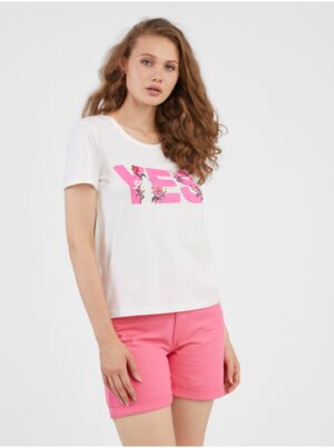 White women's T-shirt VERO MODA Uda - Women White women's T-shirt VERO MODA Uda - Women