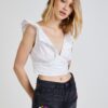 White women's cropped top with ruffles TALLY WEiJL - Women's