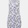 White women's floral long tank top LOAP Adelka - Ladies