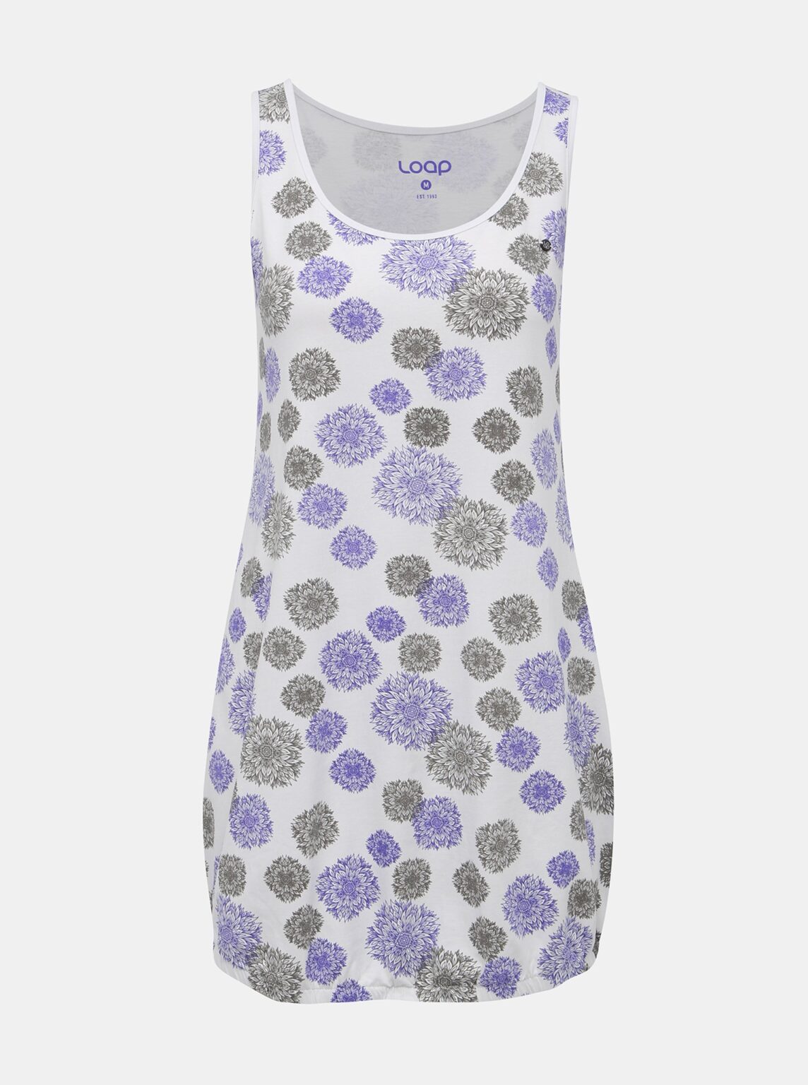 White women's floral long tank top LOAP Adelka - Ladies